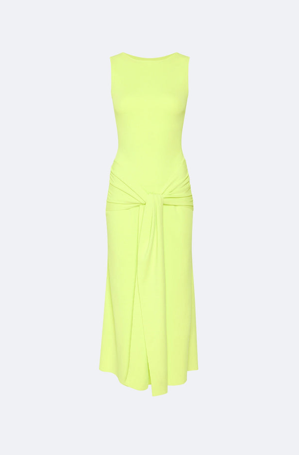 Sally Lapointe Matte Viscose Waist Tie Dress