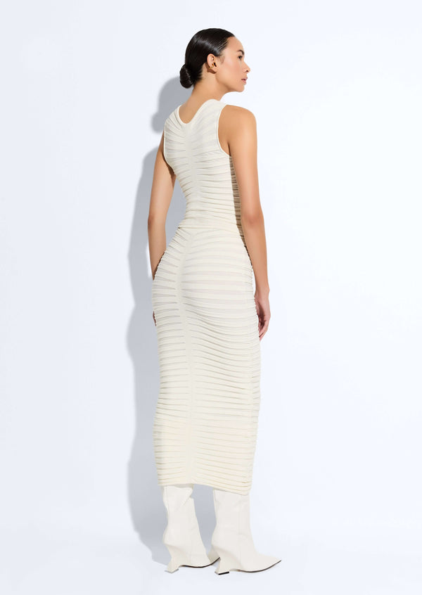 Sally Lapointe Matte Viscose Wide Ribbed Skirt