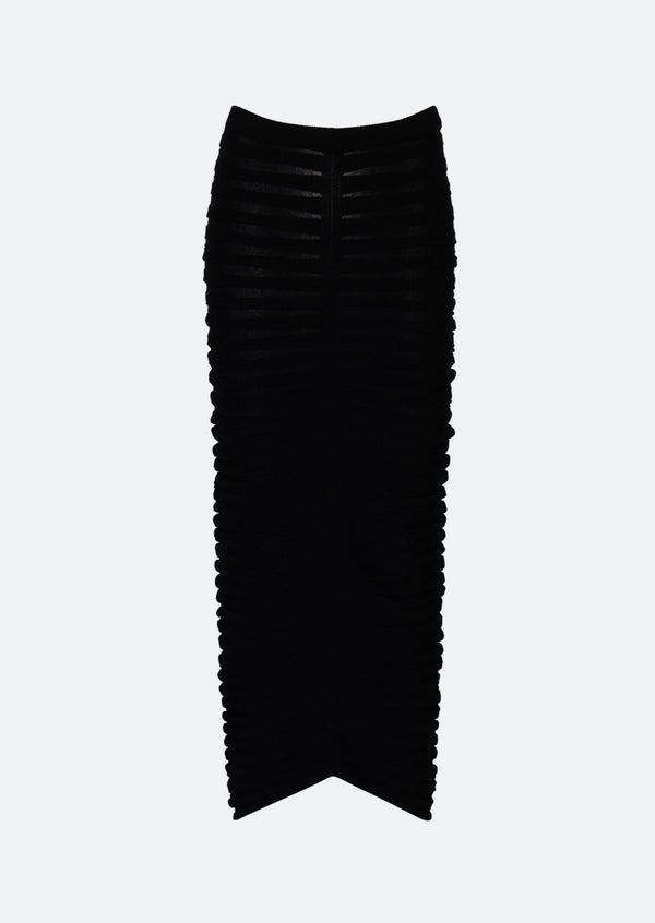 Sally Lapointe Matte Viscose Wide Ribbed Skirt