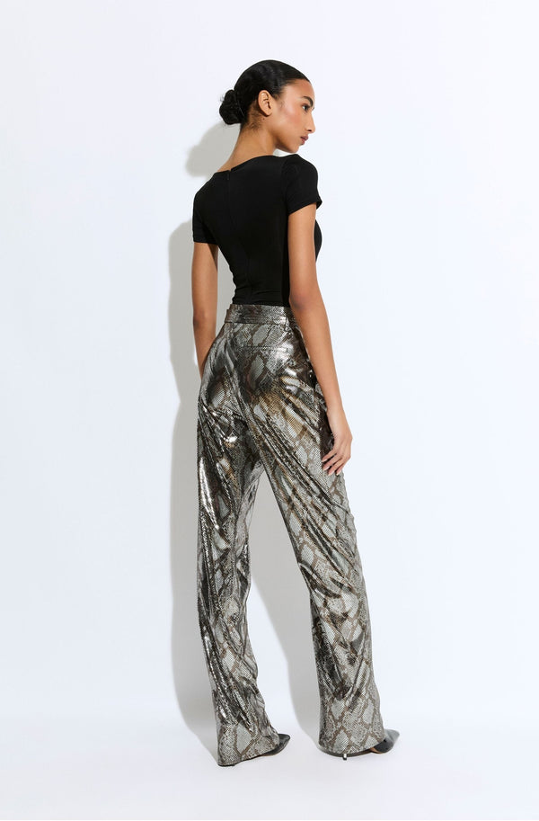 Sally Lapointe Metal Snake Belted Pant