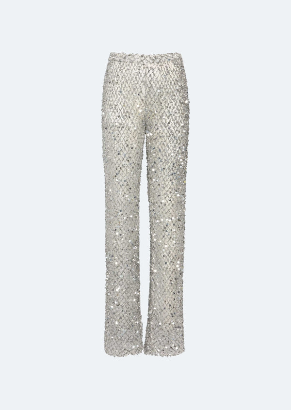 Sally Lapointe Net Mesh Sequin Flare Pant