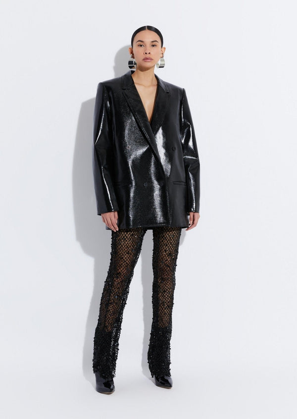 sally lapointe Net Mesh Sequin Flare Pant