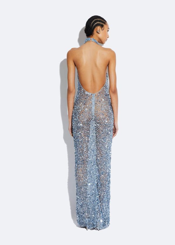 Sally Lapointe Net Mesh Sequin Gown