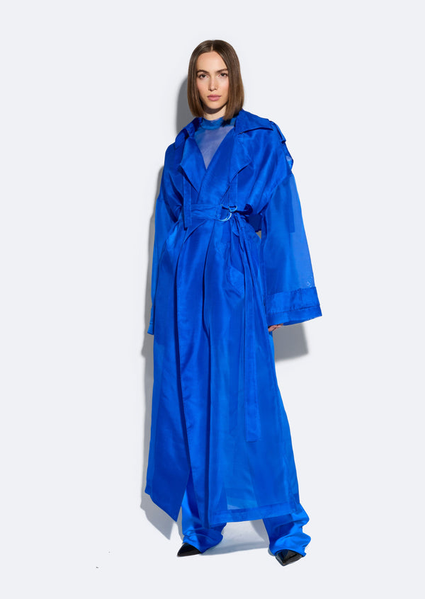 Sally Lapointe Organza Double Breasted Trench