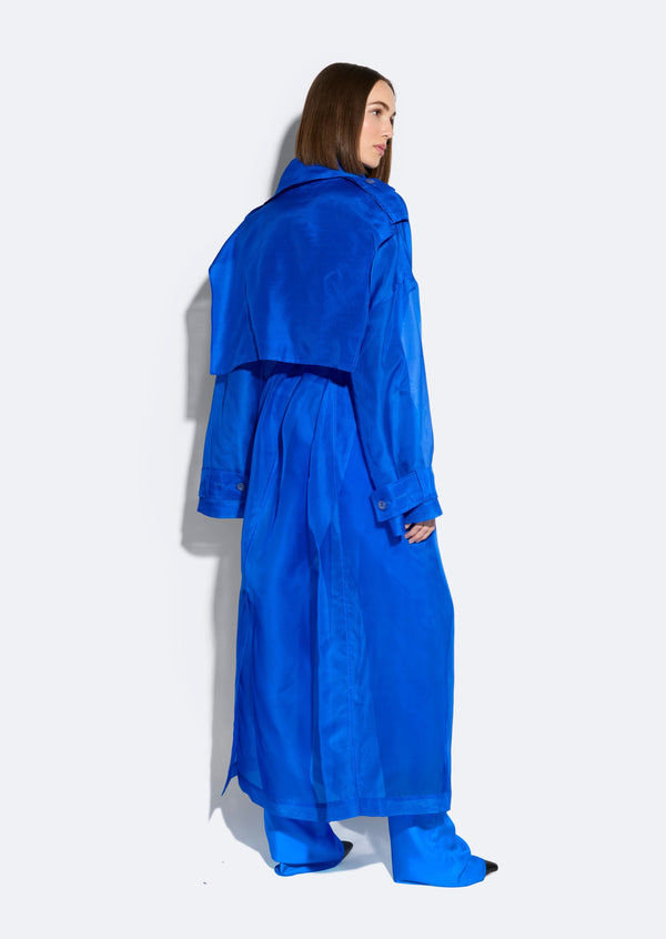 Sally Lapointe Organza Double Breasted Trench