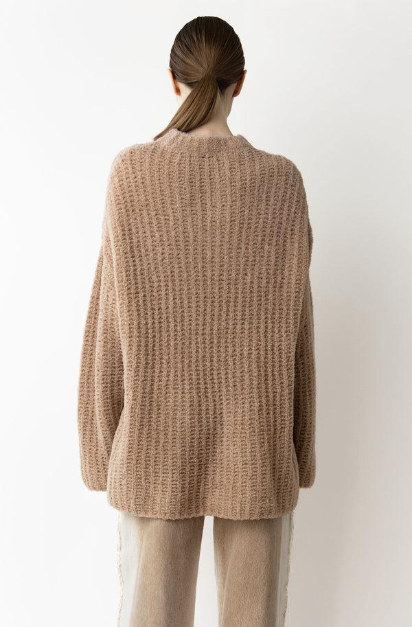 Sally Lapointe Plush Boucle Oversized Crew Neck