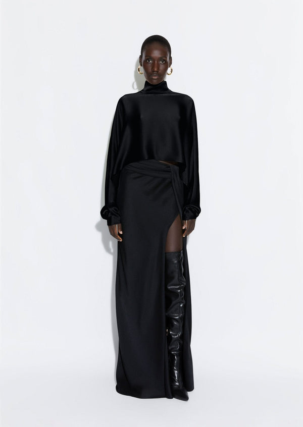 Sally Lapointe Satin Asymmetric Skirt