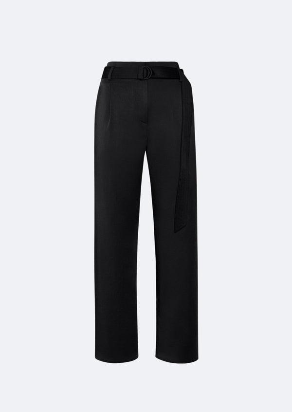 Sally Lapointe Satin Belted Cropped Pant