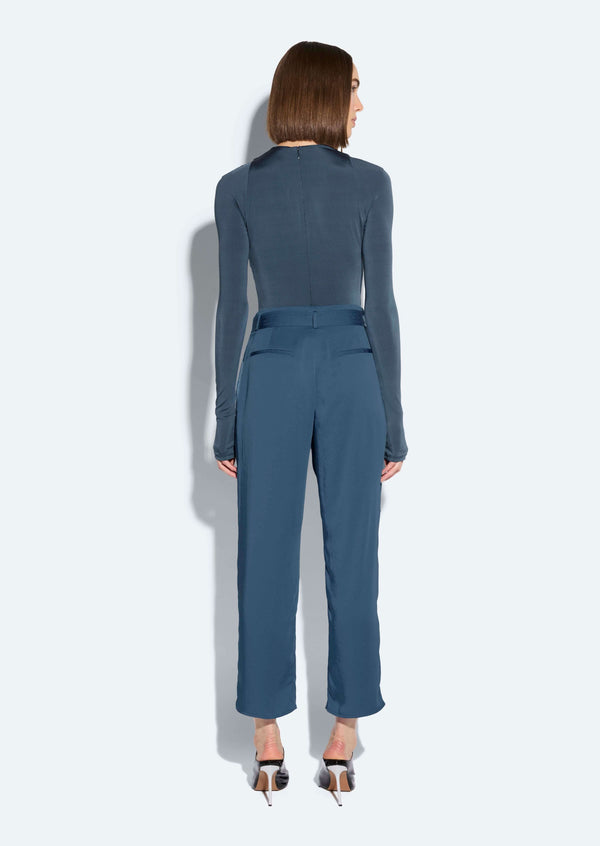 Sally Lapointe Satin Belted Cropped Pant