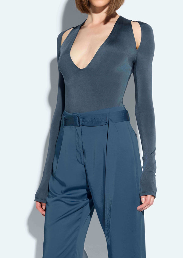 Sally Lapointe Satin Belted Cropped Pant