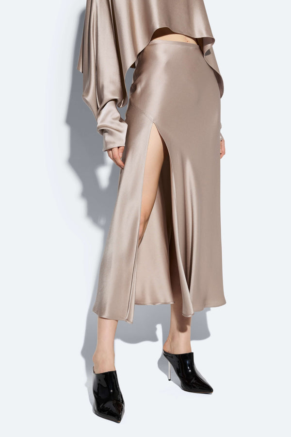 Sally Lapointe Satin Bias Midi Skirt