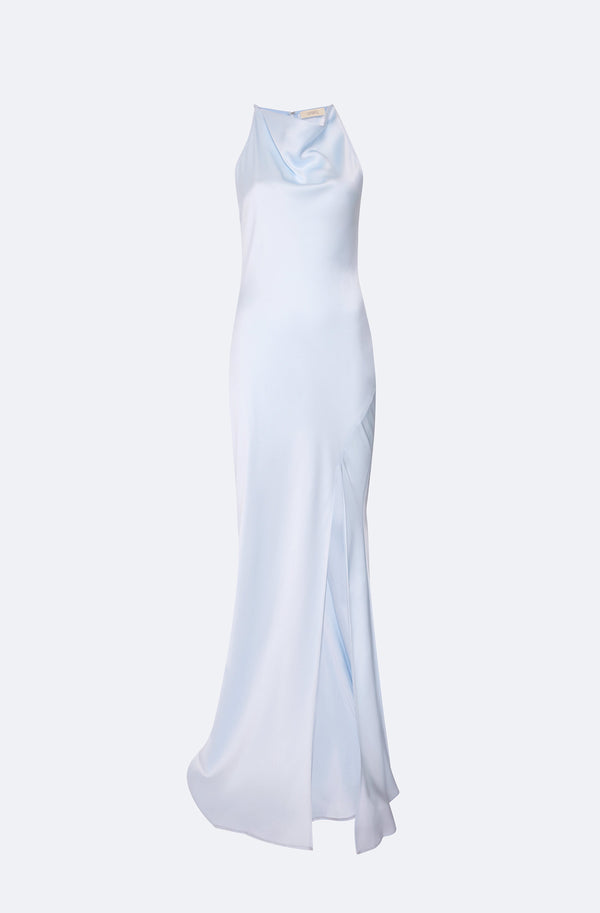 Sally Lapointe Satin Halter Gown
