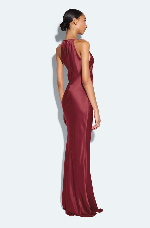 Sally Lapointe Satin Halter Gown