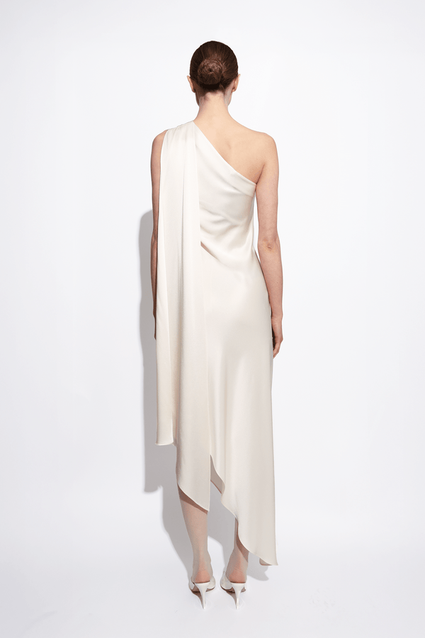 Sally Lapointe Satin One Shoulder Dress