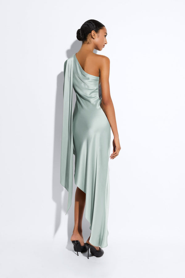 Sally Lapointe Satin One Shoulder Dress