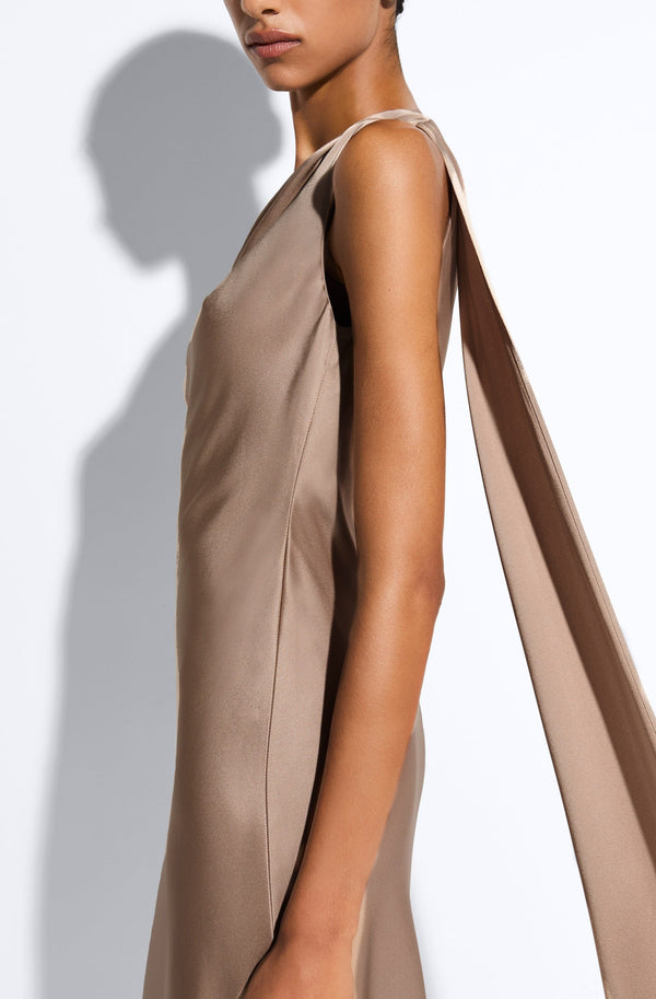 Sally Lapointe Satin One Shoulder Dress