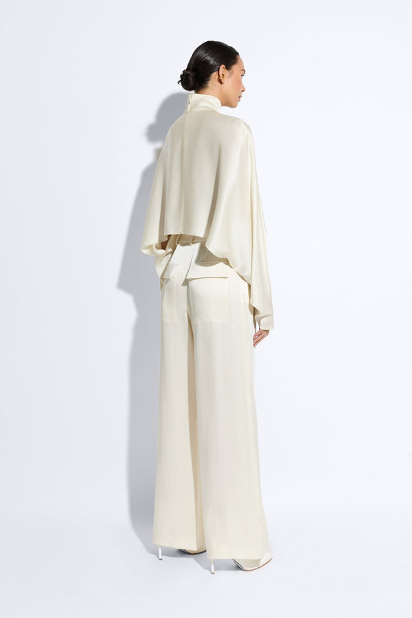Sally Lapointe Satin Relaxed Pleated Pant