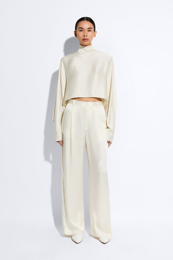 sally lapointe Satin Relaxed Pleated Pant
