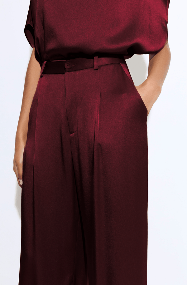 Sally Lapointe Satin Relaxed Pleated Pant