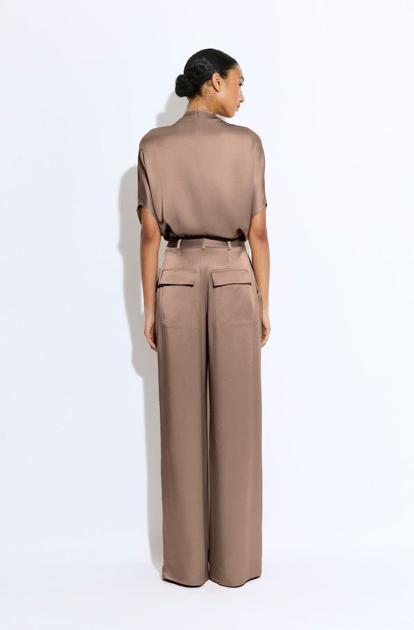 Sally Lapointe Satin Relaxed Pleated Pant