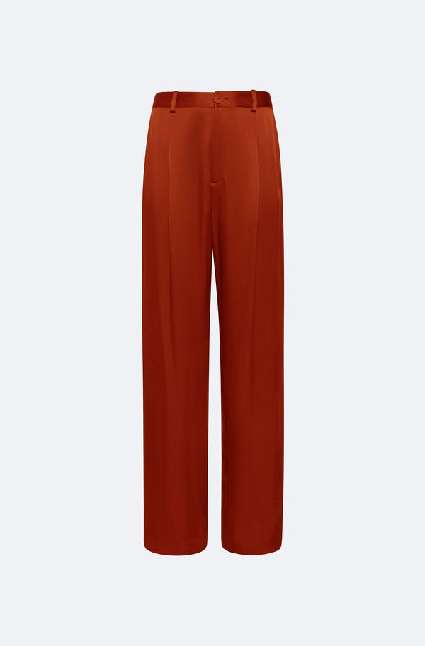 sally lapointe Satin Relaxed Pleated Pant