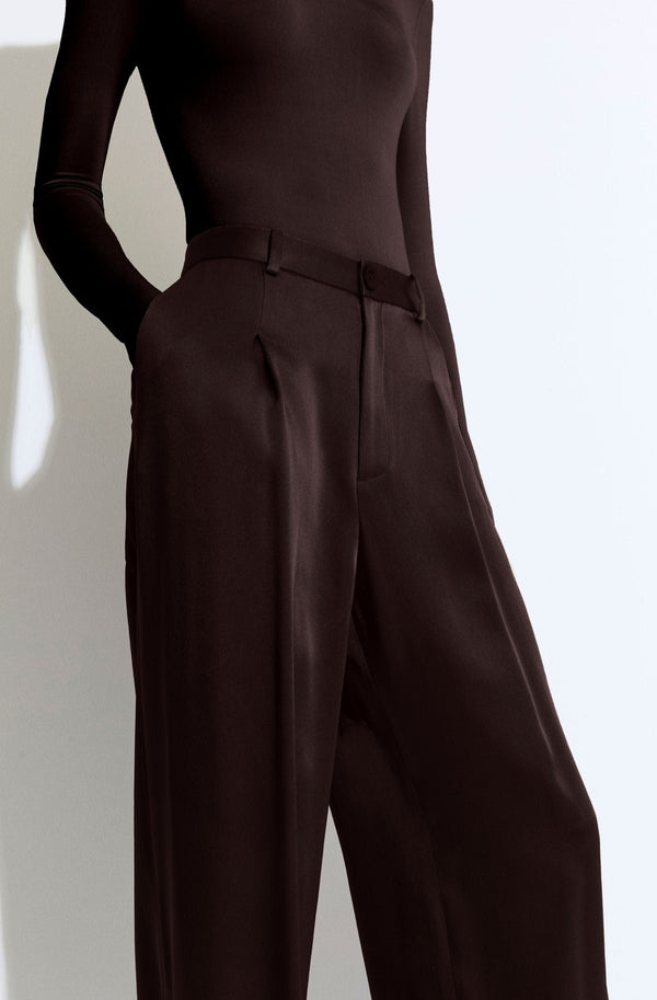 Sally Lapointe Satin Relaxed Pleated Pant