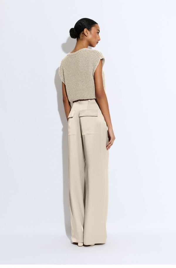 Sally Lapointe Satin Relaxed Pleated Pant