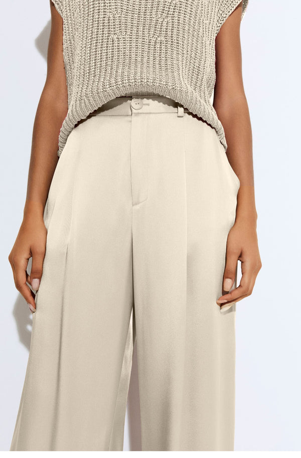 Sally Lapointe Satin Relaxed Pleated Pant