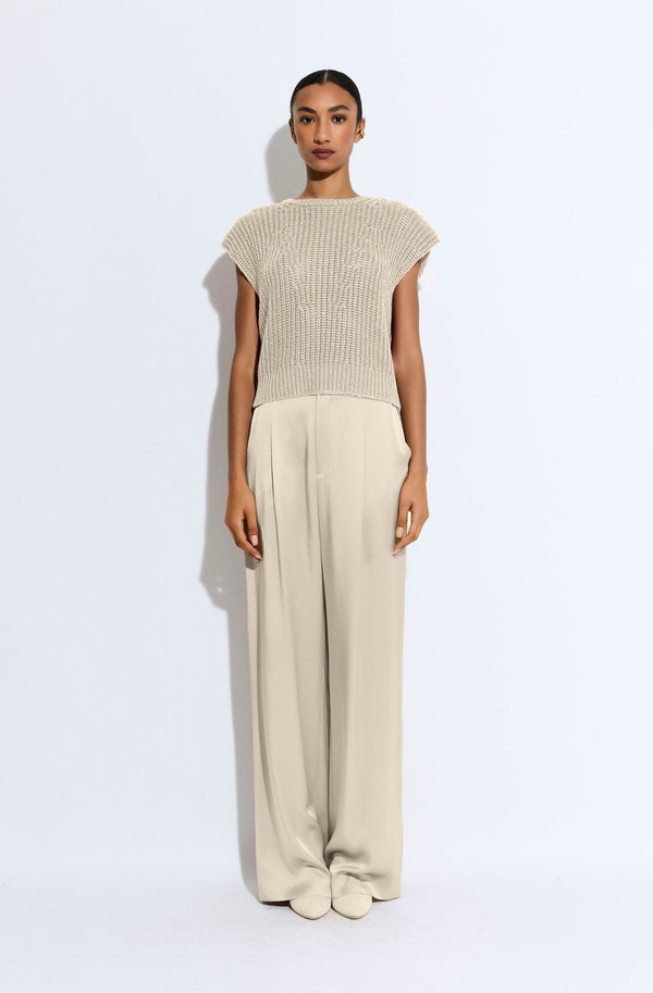 sally lapointe Satin Relaxed Pleated Pant