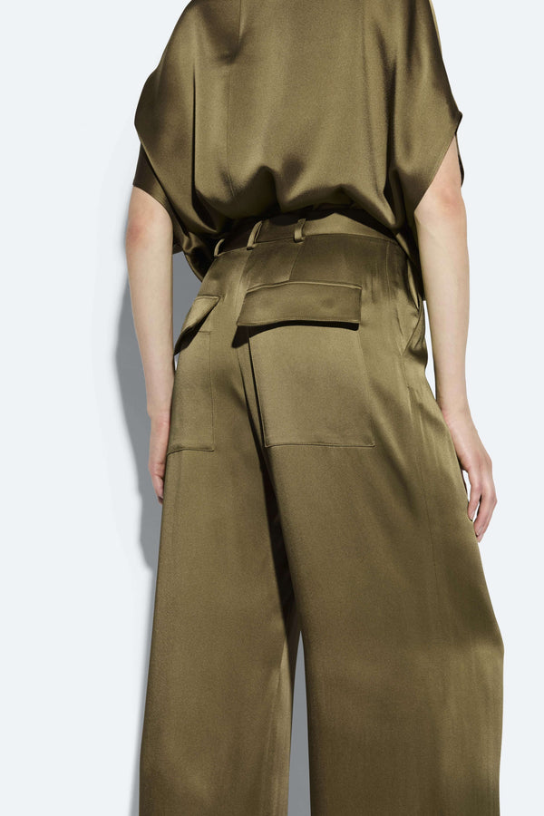Sally Lapointe Satin Relaxed Pleated Pant
