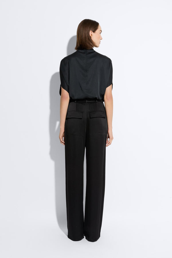 Sally Lapointe Satin Relaxed Pleated Pant