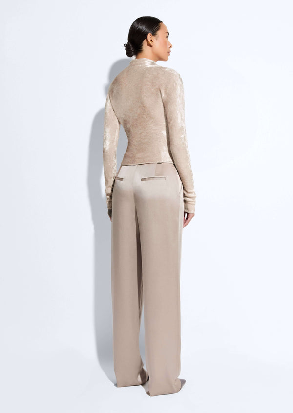 Sally Lapointe Satin Relaxed Pleated Pant