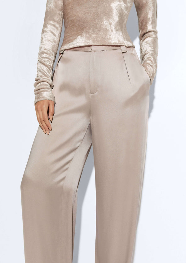Sally Lapointe Satin Relaxed Pleated Pant