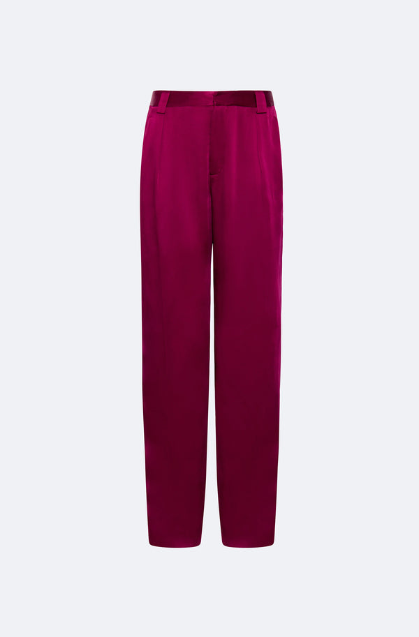 Sally Lapointe Satin Relaxed Pleated Pant
