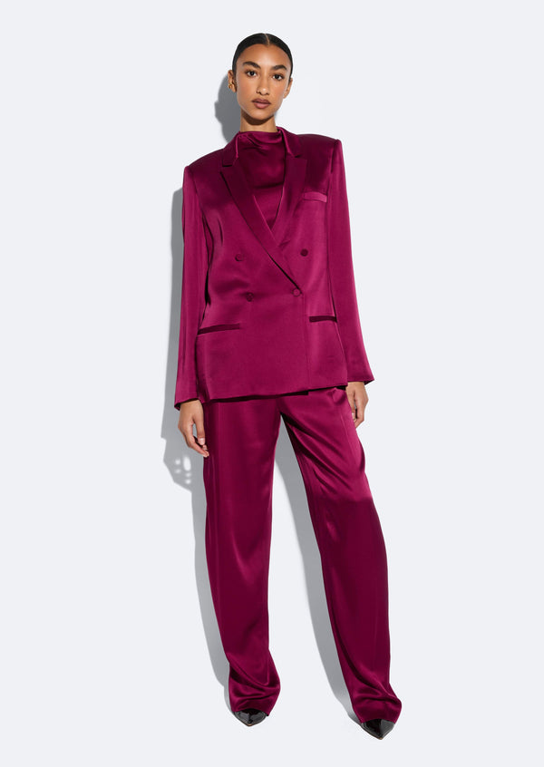 sally lapointe Satin Relaxed Pleated Pant