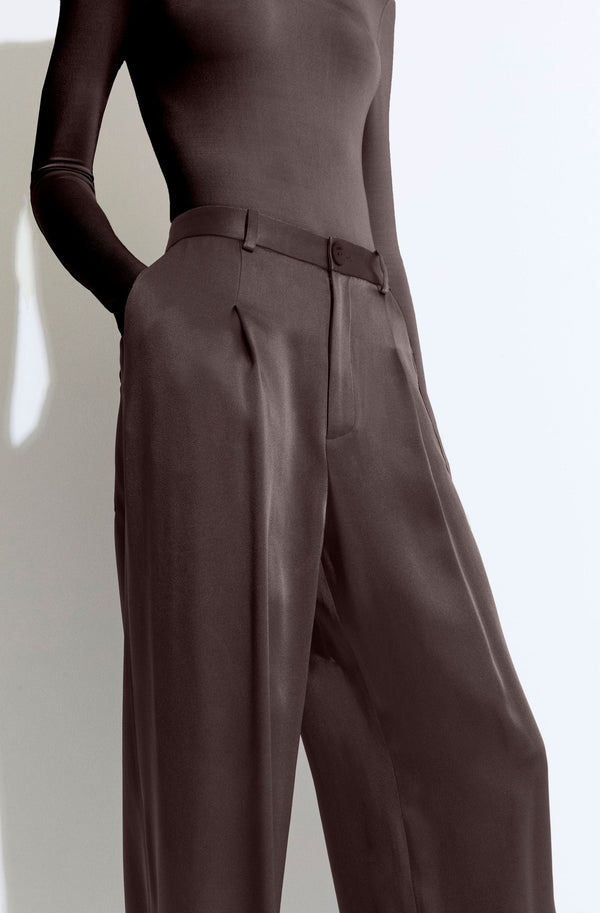 Sally Lapointe Satin Relaxed Pleated Pant