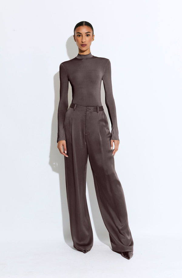 sally lapointe Satin Relaxed Pleated Pant