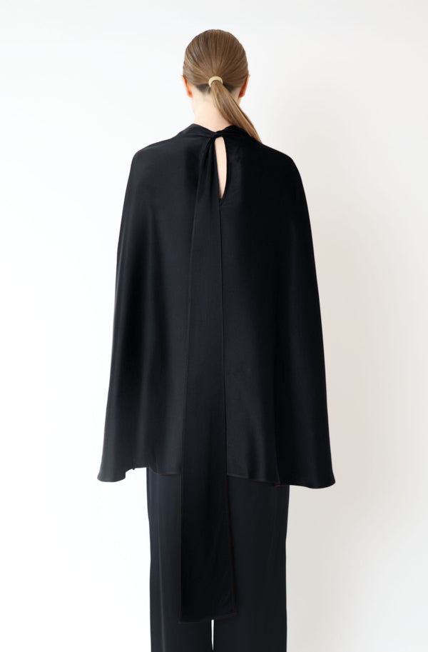 Sally Lapointe Satin Scarf Cape Top