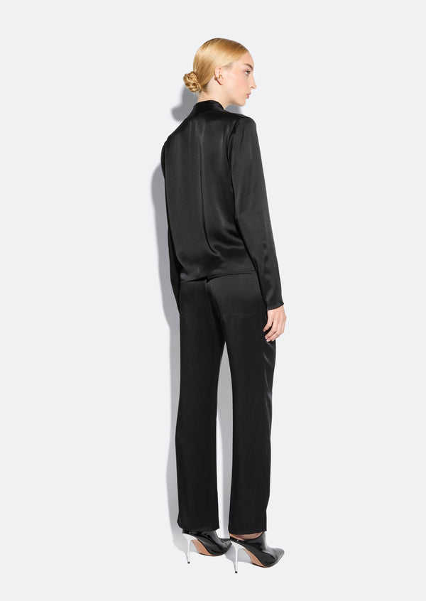 Sally Lapointe Satin Tapered Pleated Pant