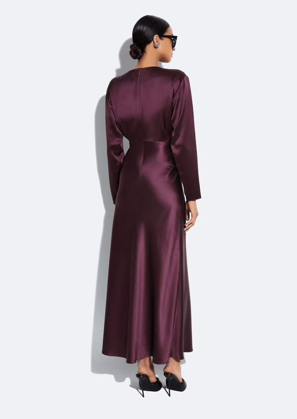 Sally Lapointe Satin V Neck Dress