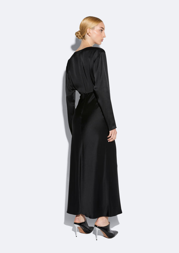 Sally Lapointe Satin V Neck Dress