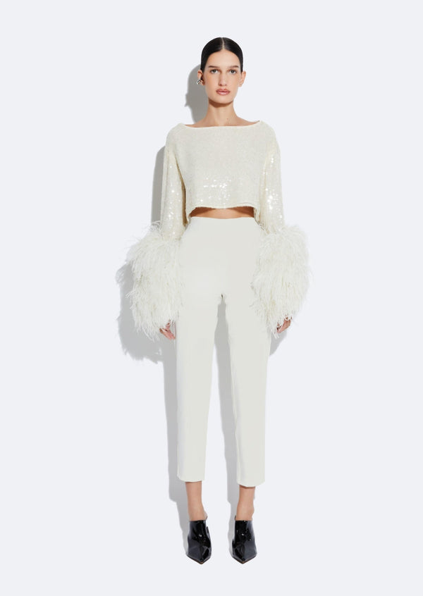 sally lapointe Scuba Fitted Cropped Pant