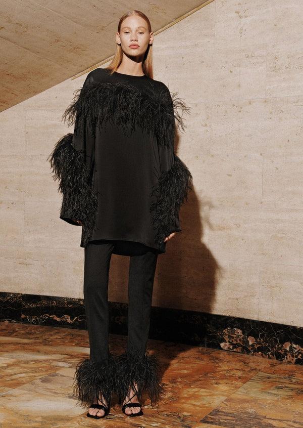 Sally Lapointe Scuba Legging With Feathers