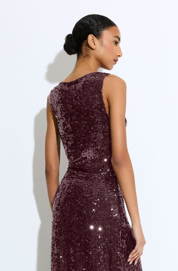 Sally Lapointe Sequin Cowl Neck Top