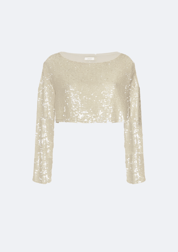 Sally Lapointe Sequin Cropped Top