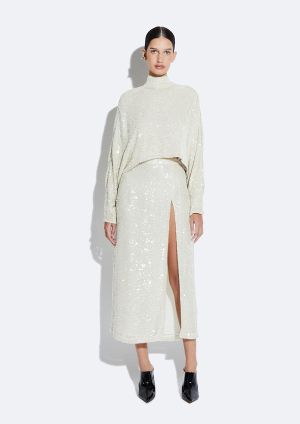 sally lapointe Sequin High Waist Skirt