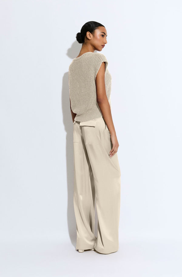 Sally Lapointe Silk Yarn Sleeveless Crop Sweater