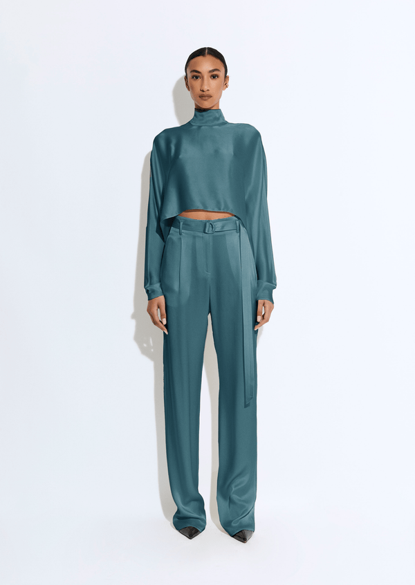 sally lapointe Silky Twill Belted Pant