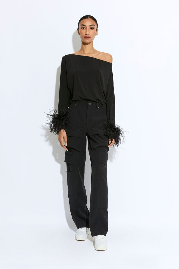 sally lapointe Stretch Drape Crepe Utility Pant