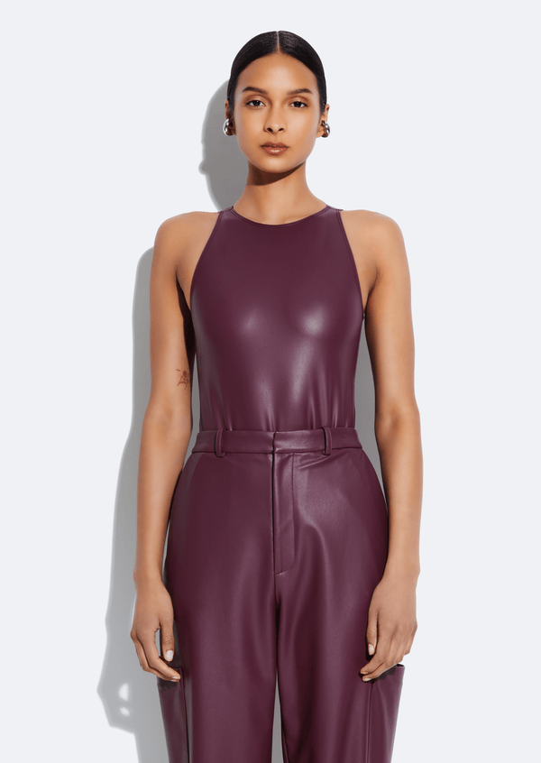 Sally Lapointe Stretch Faux Leather Bodysuit